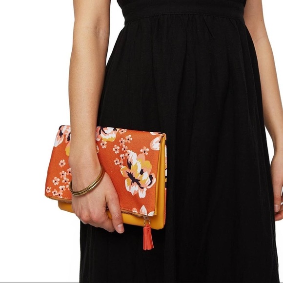 Rachel Pally Reversible Blossom Orange Clutch Bag - Picture 2 of 8